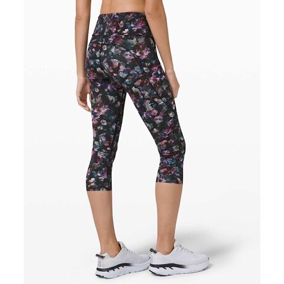 Lululemon Fast and Free Crop II 19" Non-Reflective Activate Floral Multi 4 - Picture 2 of 13